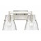 Z-Lite Analia Vanity, 2-Light, 16.5 In.W x 7.5 In.L x 9.25 In.H, Brushed Nickel/Clear Ribbed 1101-2V-BN - alternate 1